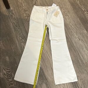 White flare jeans